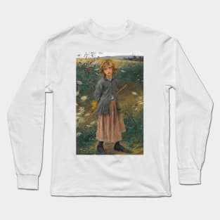 Fleur Du Chemin (La Petite Bergere) by Jules Bastien-Lepage Long Sleeve T-Shirt